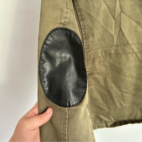 Topshop Zip Up Hooded Utility Jacket Green Size 6 - Picture 5 of 9